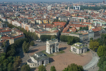 Fototapeta na wymiar Milan view from above