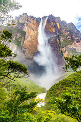 Scenic view of world's highest waterfall Angel Fall in Venezuela
