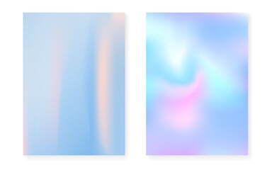 Holographic cover set with hologram gradient background.