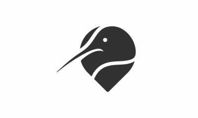 bird pin logo vector