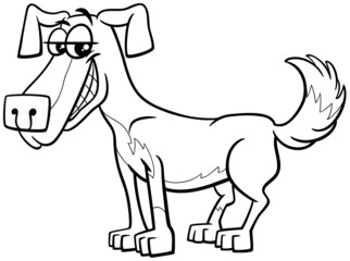 cartoon dog animal character coloring book page