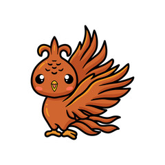 Cute little phoenix cartoon posing