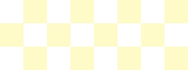 Checkerboard banner. Beige and White colors of checkerboard. Big squares, big cells. Chessboard, checkerboard texture. Squares pattern. Background.