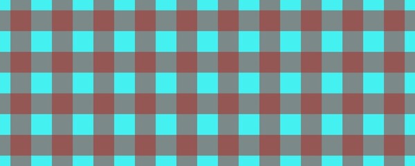 Banner, plaid pattern. Cyan on Fire brick color. Tablecloth pattern. Texture. Seamless classic pattern background.