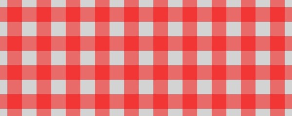 Banner, plaid pattern. Light grey on Red color. Tablecloth pattern. Texture. Seamless classic pattern background.