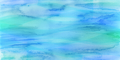 青　水彩　和紙　背景