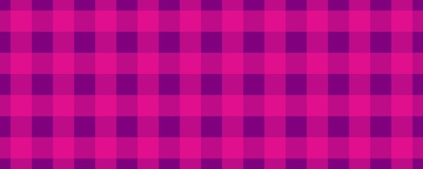 Banner, plaid pattern. Purple on Deep pink color. Tablecloth pattern. Texture. Seamless classic pattern background.