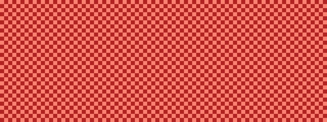 Obraz premium Checkerboard banner. Firebrick and Salmon colors of checkerboard. Small squares, small cells. Chessboard, checkerboard texture. Squares pattern. Background.