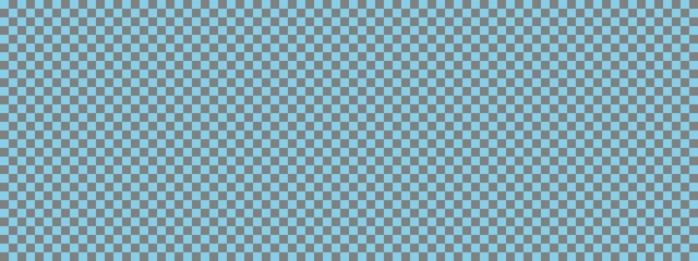 Checkerboard banner. Grey and Sky blue colors of checkerboard. Small squares, small cells. Chessboard, checkerboard texture. Squares pattern. Background.