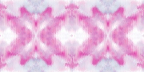 Obraz premium Geometric pastel summer tie dye batik stripe border pattern. Seamless shibori space dyed striped effect pretty trim edging. Washed out boho beach wear ribbon endless tape.