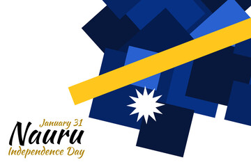 January 31, Independence day of Nauru vector illustration. Suitable for greeting card, poster and banner.