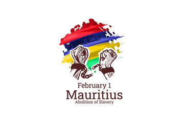 February 1. Abolition of Slavery of Mauritius. vector illustration. Suitable for greeting card, poster and banner.
