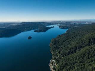 Stock Aerial Photo of Indian Arm and Balcarra and North Vancouver BC, Canada