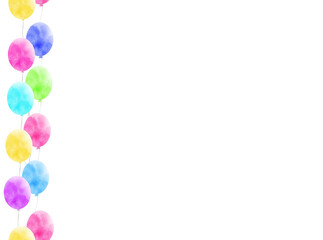 水彩風風船 （シームレス）