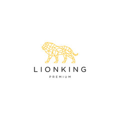 Lion geometric logo icon design template