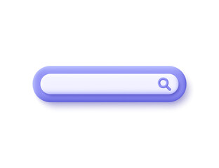 Search bar design element. Navigation and search concept. 3d vector icon. Cartoon minimal style - obrazy, fototapety, plakaty