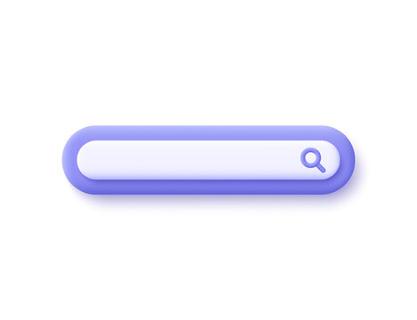 Search Bar Design Element. Navigation And Search Concept. 3d Vector Icon. Cartoon Minimal Style