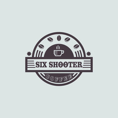 Cofee emblem vector illustration.