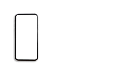 Black smartphone isolated on white background, copy path, copy space