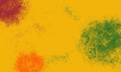 dark yellow background with brushes of various colors