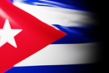 3D illustration of the national waving flag of Cuba. Country symbol.
