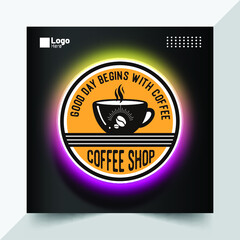 badge of coffee shop logo design