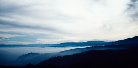 clouds over the mountains