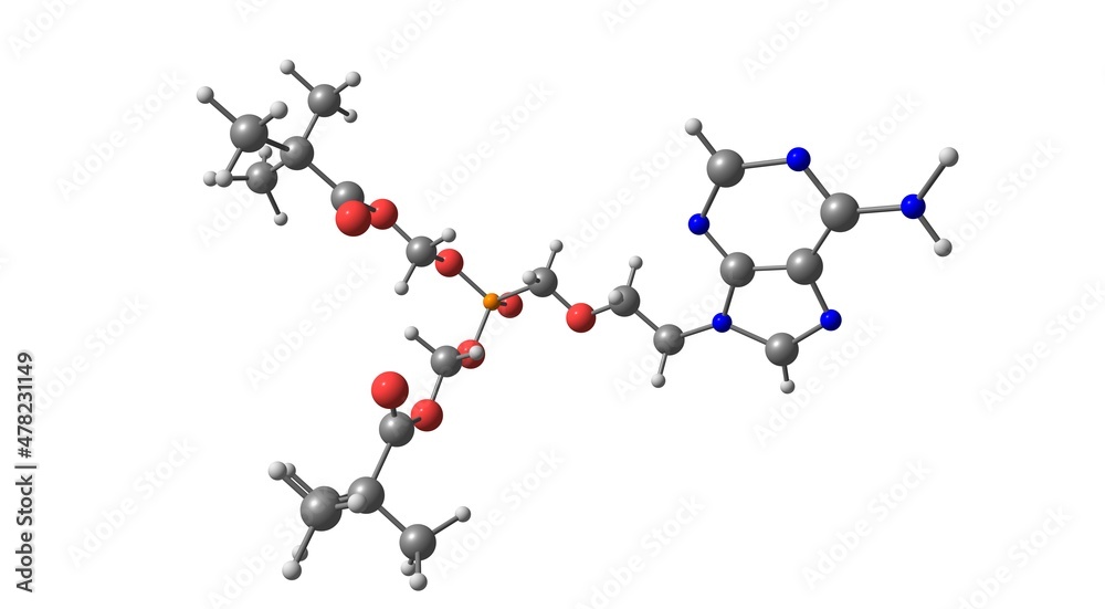 Canvas Prints Adefovir molecular structure isolated on white