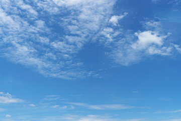 Naklejka na ściany i meble View of dense, heavy, big clouds and blue sky