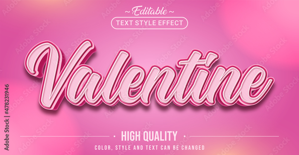 Poster Editable text style effect - Valentine text style theme.
