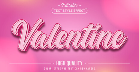 Editable text style effect - Valentine text style theme.