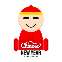 Chinese new year, Lunar new year concept, Modern Design Flat Element