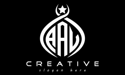 AAV three letters monogram curved oval initial logo design, geometric minimalist modern business shape creative logo, vector template