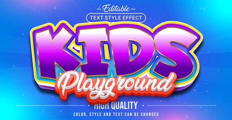 Fototapeta premium Editable text style effect - Kids Playground text style theme.