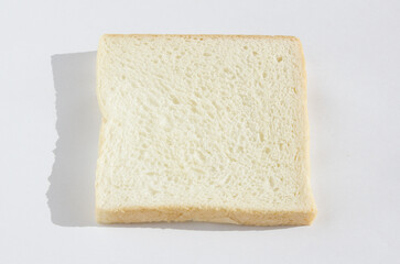 
A slice of bread on a white background
