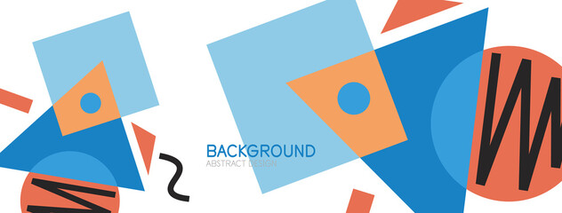 Obraz premium Abstract background. Blocks, lines, triangles, circles composition. Techno or business concept for wallpaper, banner, background, landing page