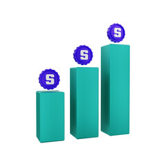 3d rendering crypto sandbox green graph