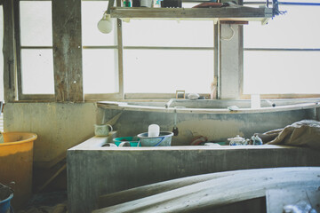 レトロで趣ある洗い場