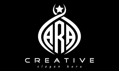 ARA three letters monogram curved oval initial logo design, geometric minimalist modern business shape creative logo, vector template © gdJubaer