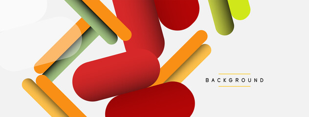 Overlapping round shapes and lines background. Vector illustration for wallpaper banner background or landing page