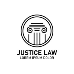 Law and attorney logo, elegant law and attorney firm vector logo design. Prosecution and law defense balance, judgement and protection, lawsuit and human rights theme, advocacy or notary symbol.