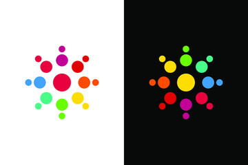 Colorful circle people. Very suitable various business purposes also for symbol, logo, company name, brand name, icon and many more.