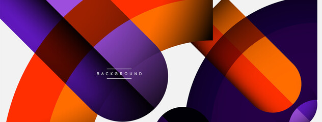 Obraz premium Trendy shapes, color minimal design composition, lines and shadows for wallpaper banner background or landing page