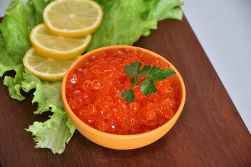 A treat with red caviar for Orthodox Christmas
