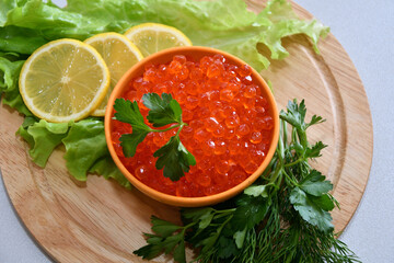 A treat with red caviar for Orthodox Christmas