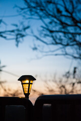 lantern at sunset