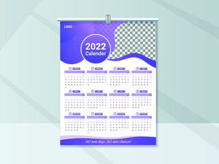 modern wall calendar design template for 2022