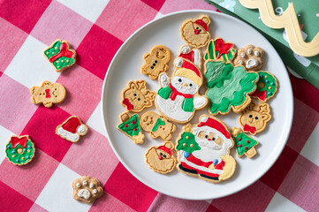 Fototapeta na wymiar Handmade cookies for Christmas