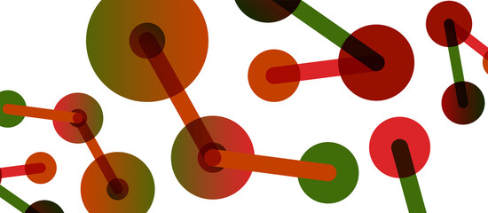 Line points connections geometric abstract background. Circles connected by lines. Trendy techno business template for wallpaper, banner, background or landing