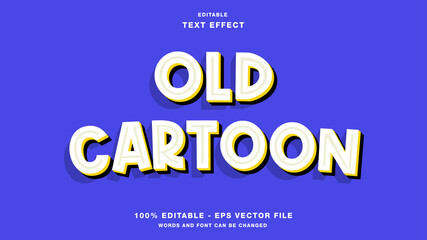 trendy old cartoon 3D Editable Text Effect